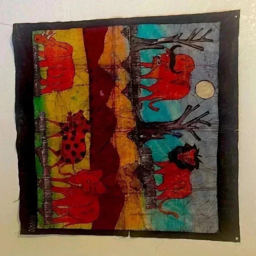 Beautiful safari painting in Linen material. Vibrant colors. - Picture 2 of 6